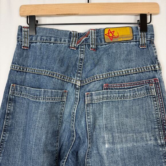 Vintage Y2K KIKWEAR Rave Jeans Mens 26X28.5 Wide Leg Big Pocket Skater Thrashed - Picture 9 of 15